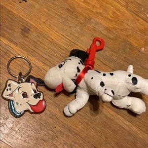 Two 101 Dalmatians keychains plus stickers!!